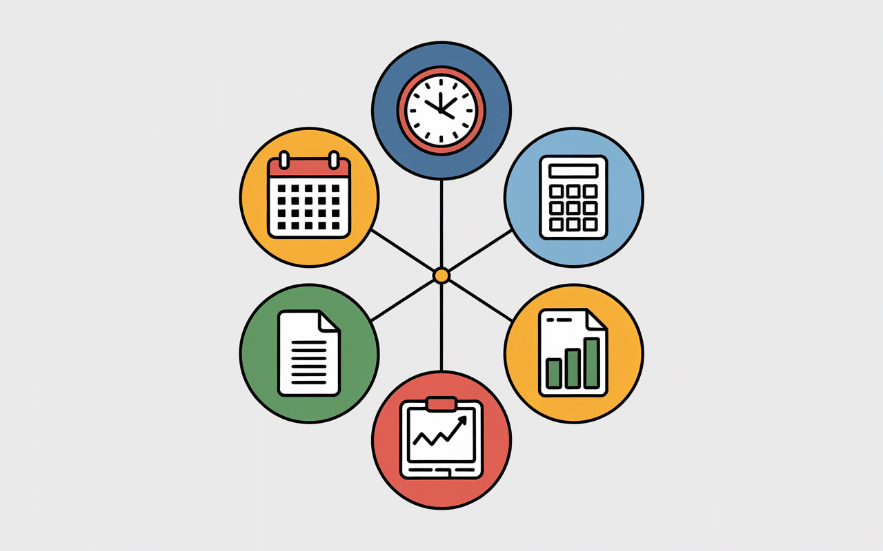 Icônes des fonctionnalités clés de Skello gestion RH