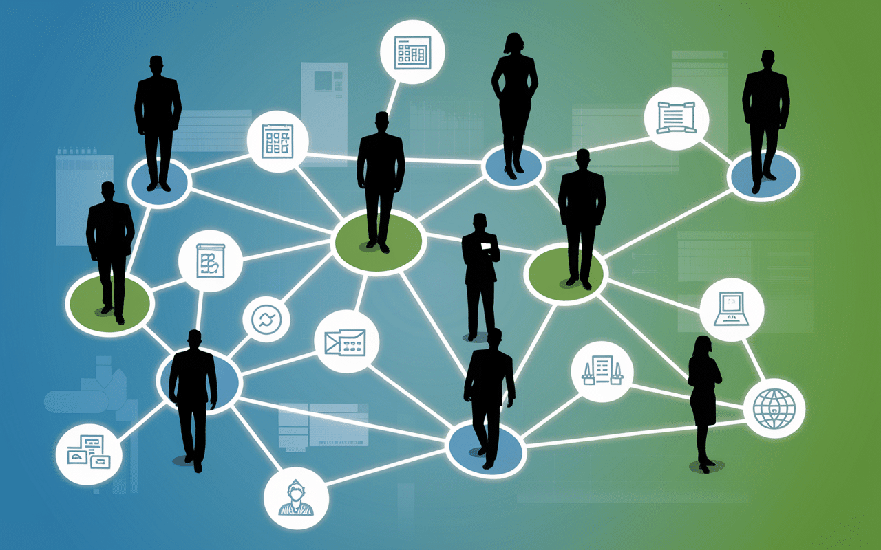 Illustration transformation digitale RH avec Skello et icônes planning paie