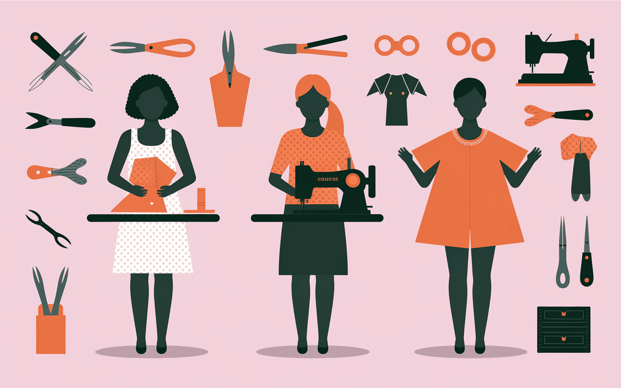 Silhouettes progression en couture