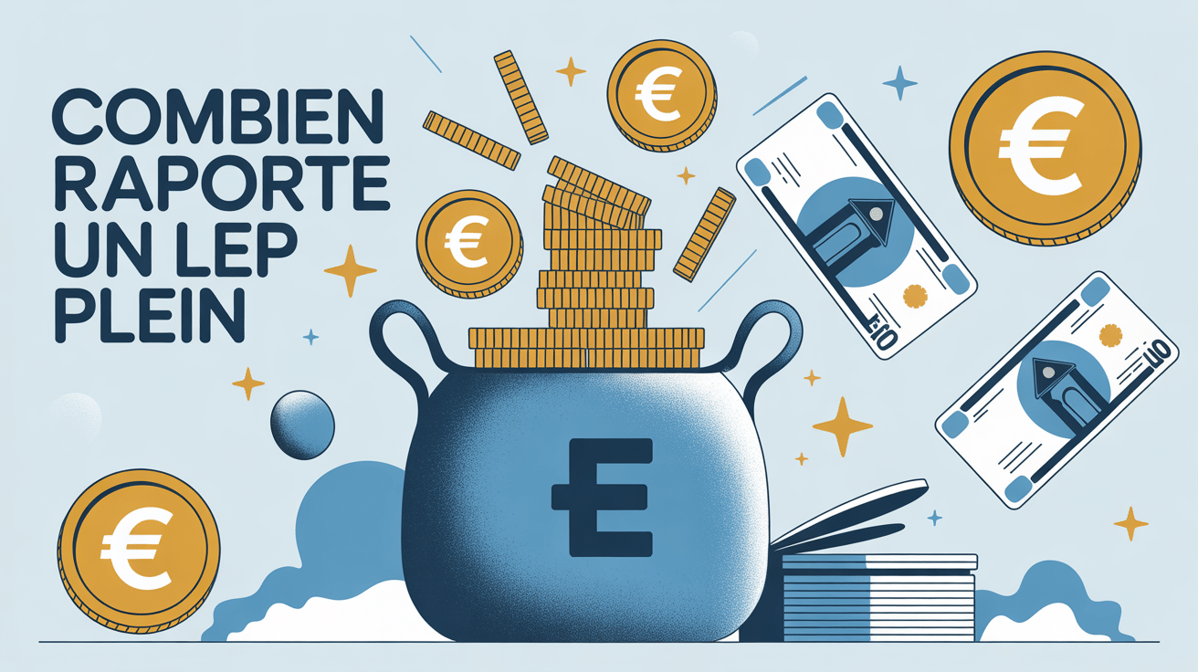 Illustration stylisée d'un livret d'épargne plein avec pièces et billets