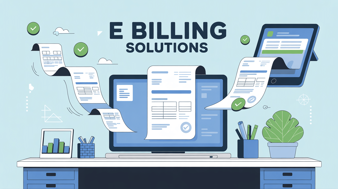 Illustration de bureau moderne avec e billing