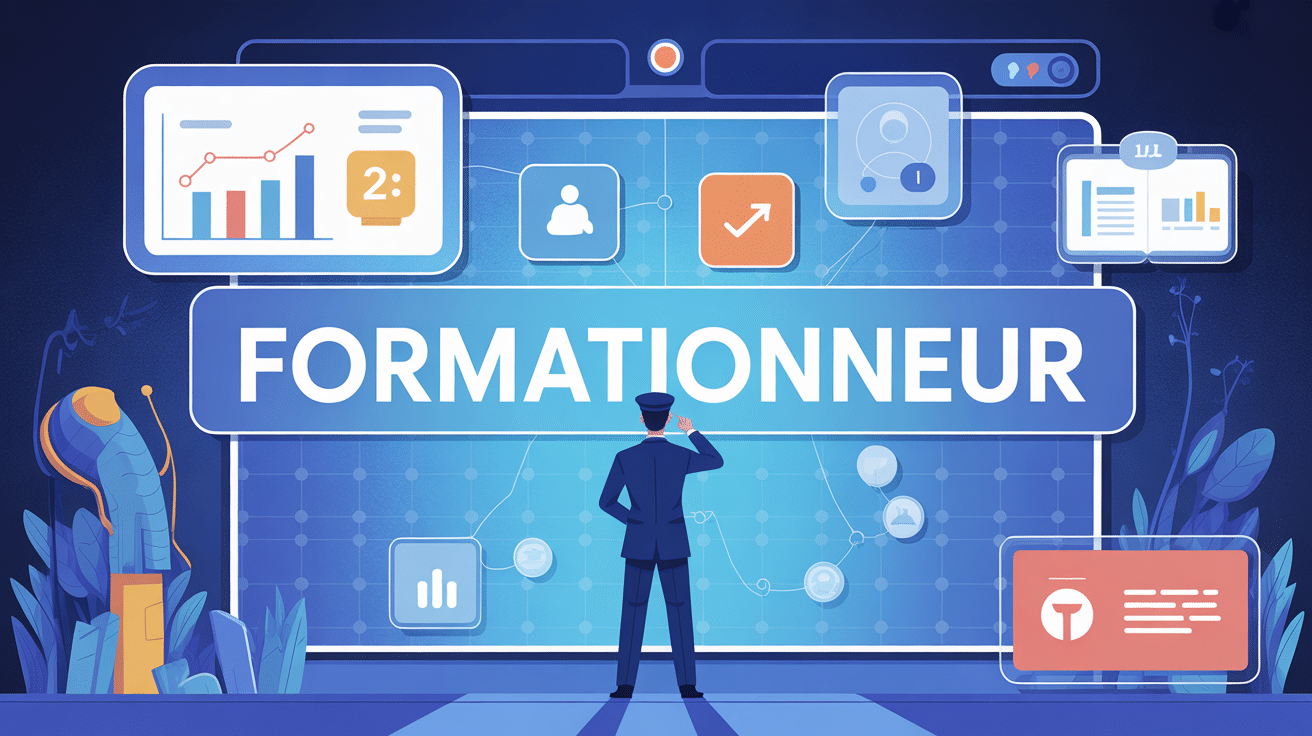 Formationneur devant tableau digital