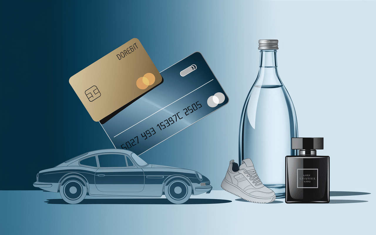 Silhouettes d'objets iconiques, voiture, carte, chaussure