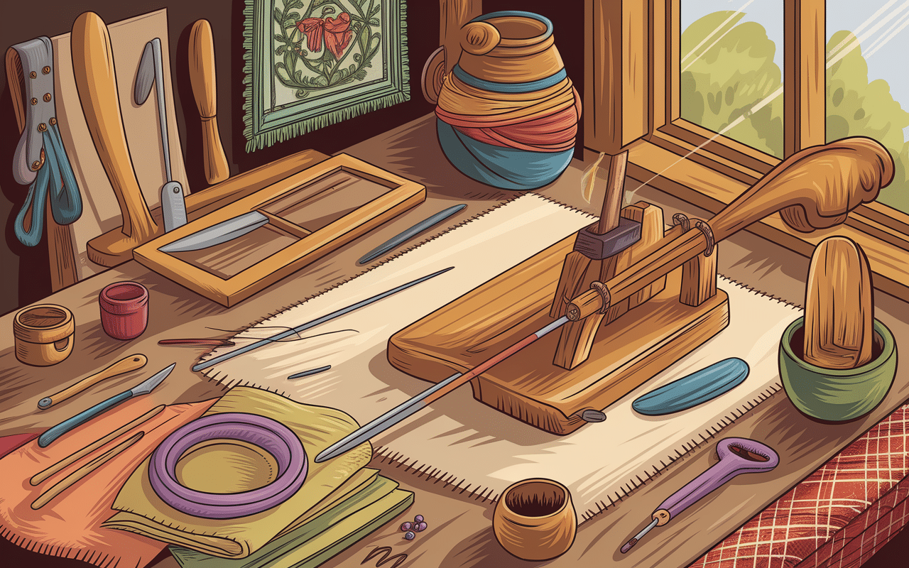 Outils artisanaux pour métiers en T