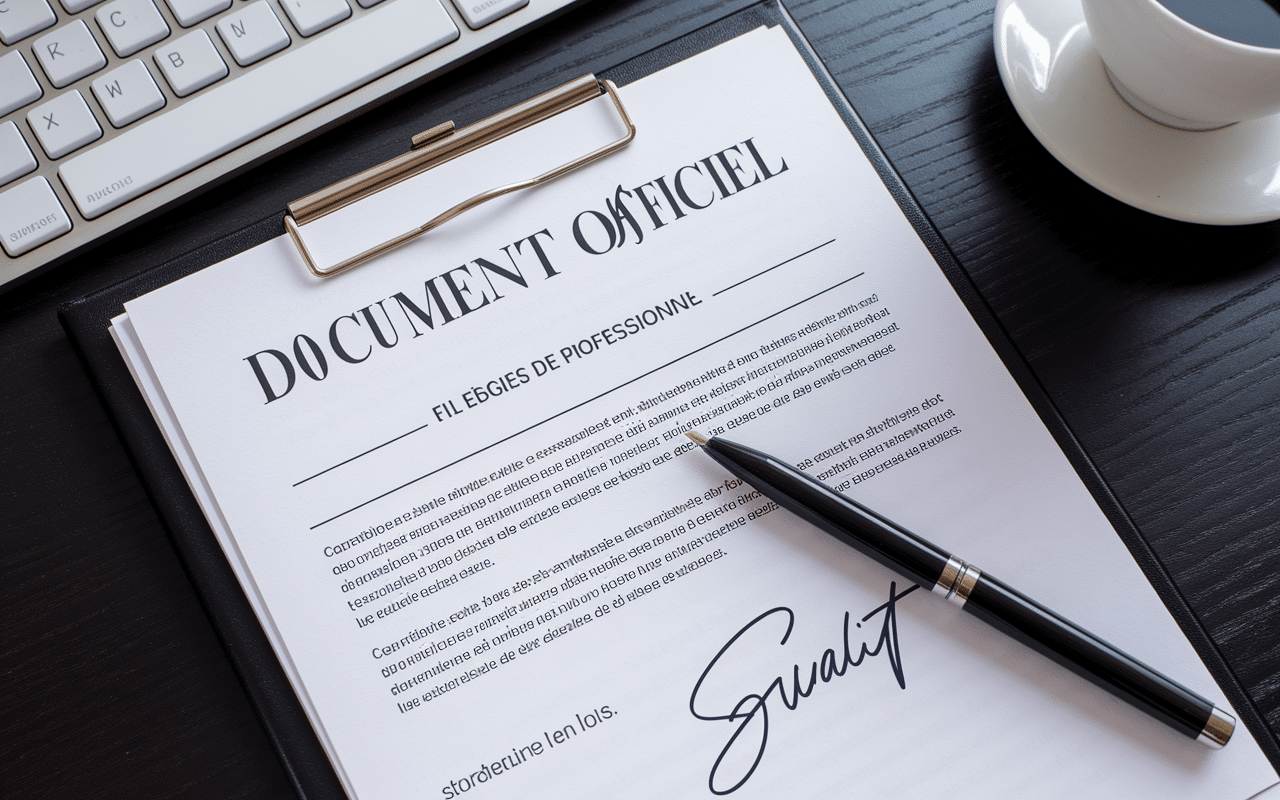 Document officiel modèle de démission simple