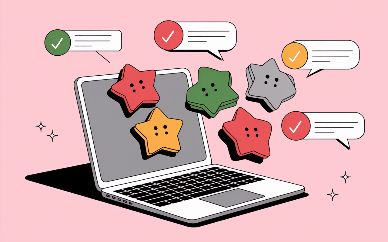 Évaluation clients Ovoko avec étoiles de notation