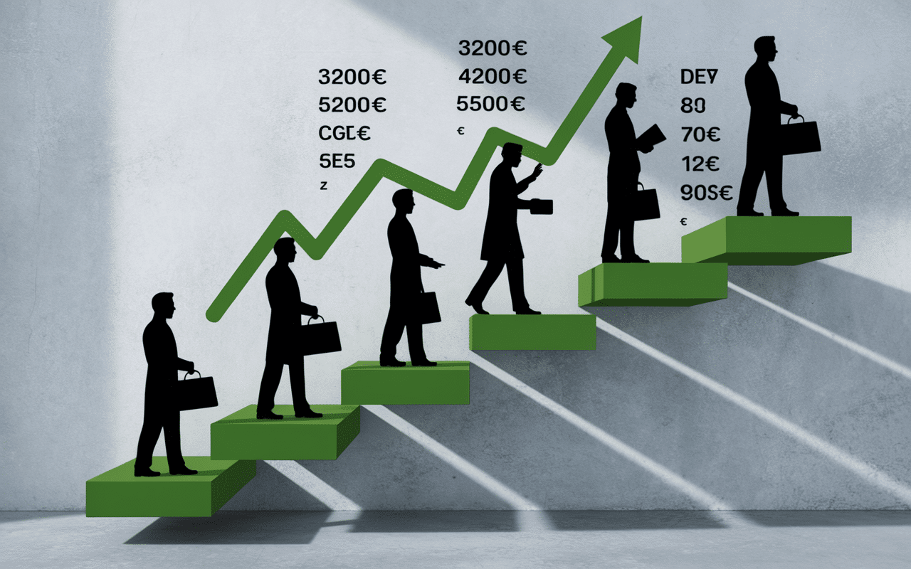 Graphique évolution salaire pharmacien