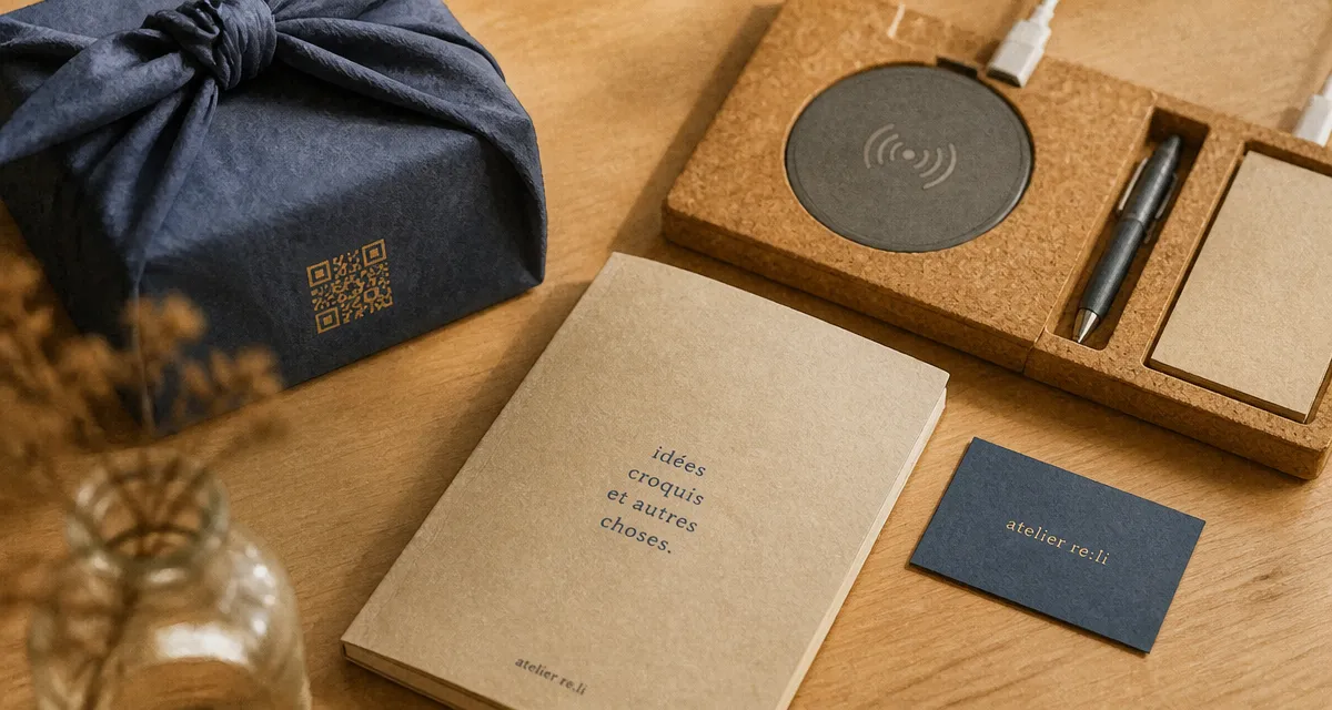 Cadeau entreprise original : coffret en liège avec QR code