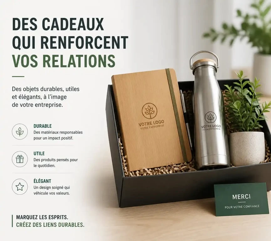 Cadeau entreprise original et haut de gamme sur un bureau minimaliste