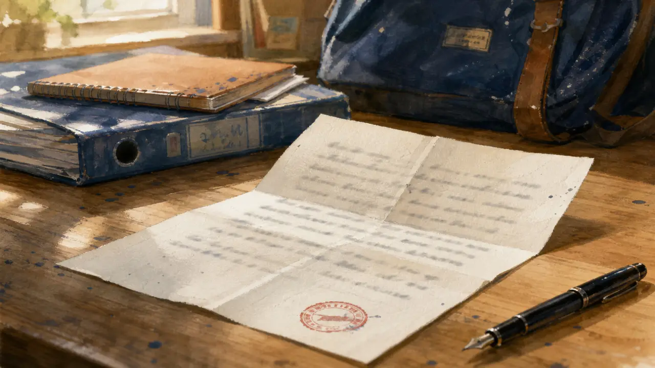 Lettre de motivation voyage scolaire : papier et stylo, sur table