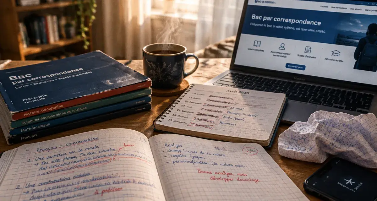 Bac par correspondance : cahier et fascicules pour réviser